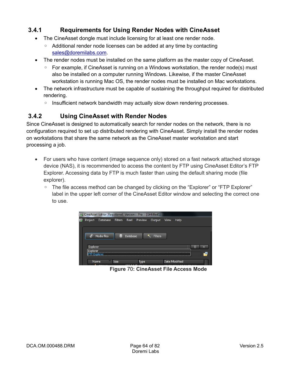 2 using cineasset with render nodes | Doremi CineAsset User Manual | Page 64 / 82
