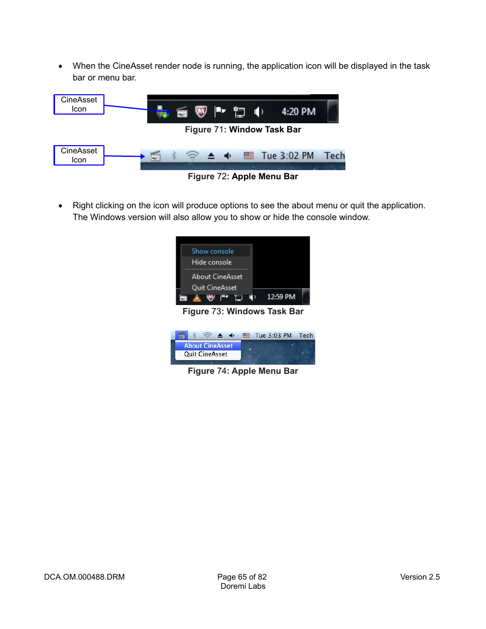 Doremi CineAsset User Manual | Page 65 / 82