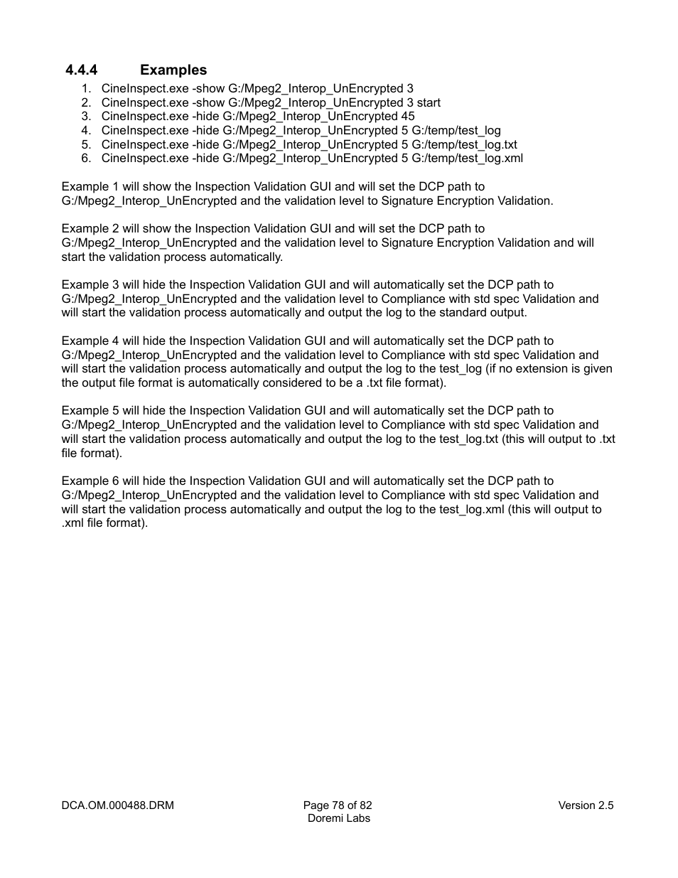 4 examples | Doremi CineAsset User Manual | Page 78 / 82