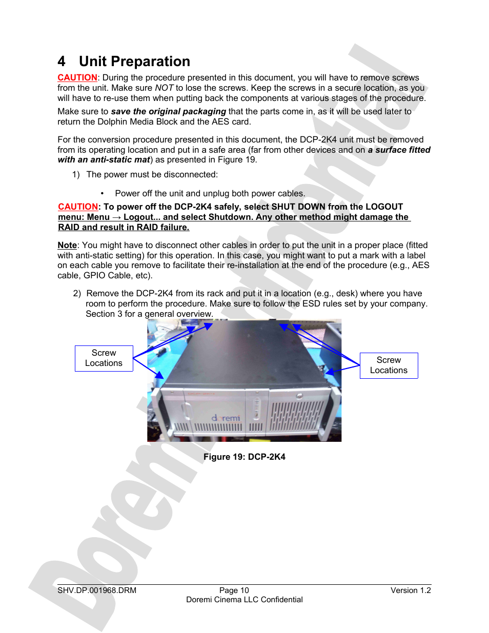 4 unit preparation | Doremi DCP to ShowVault Conversion Procedure User Manual | Page 10 / 27