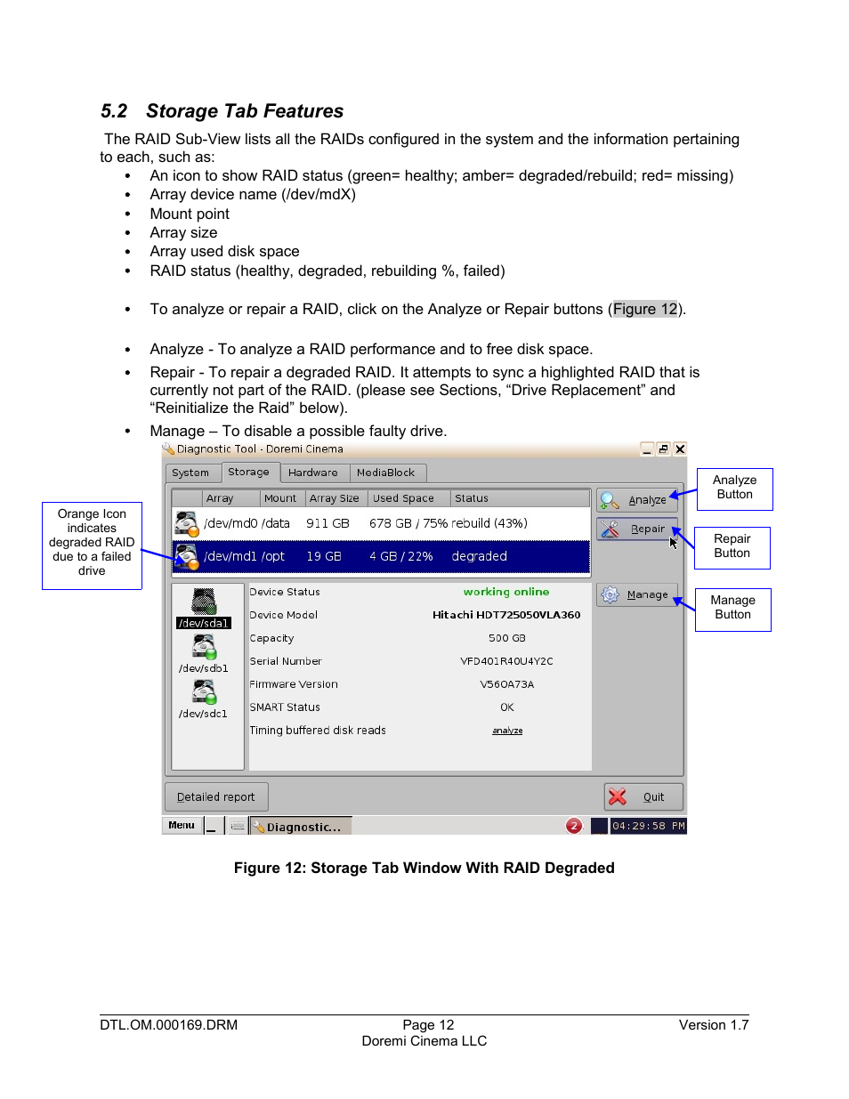 2 storage tab features | Doremi DCP-2000 User Manual | Page 12 / 35