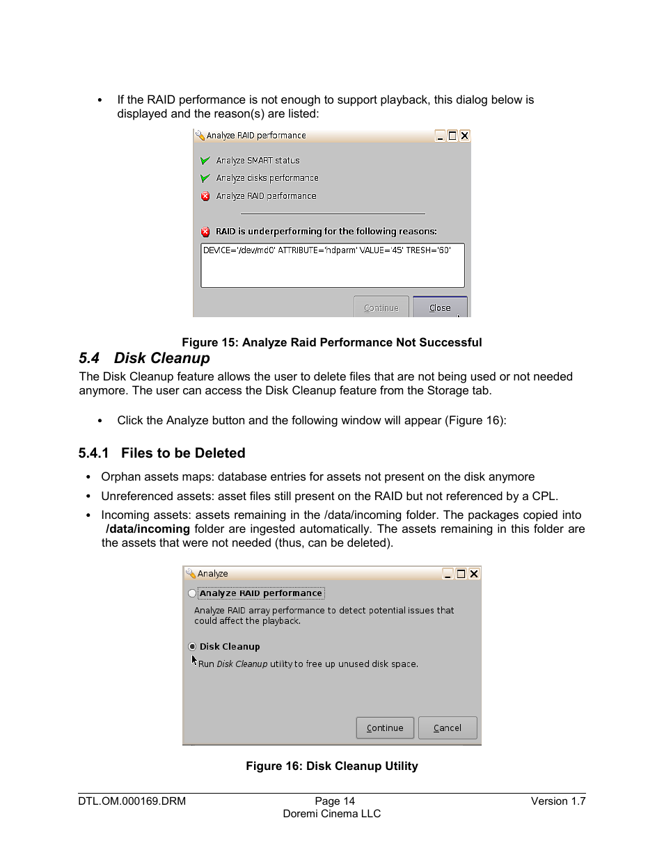 4 disk cleanup, 1 files to be deleted | Doremi DCP-2000 User Manual | Page 14 / 35