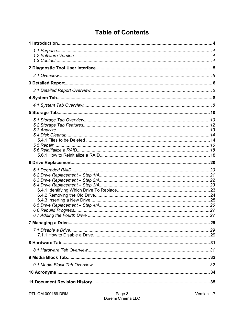 Doremi DCP-2000 User Manual | Page 3 / 35