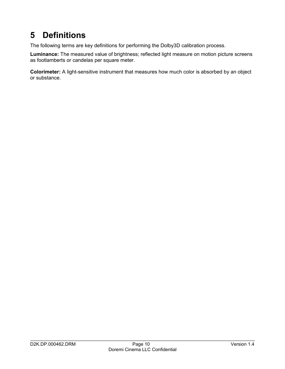 5 definitions | Doremi DCP-2000 User Manual | Page 10 / 11