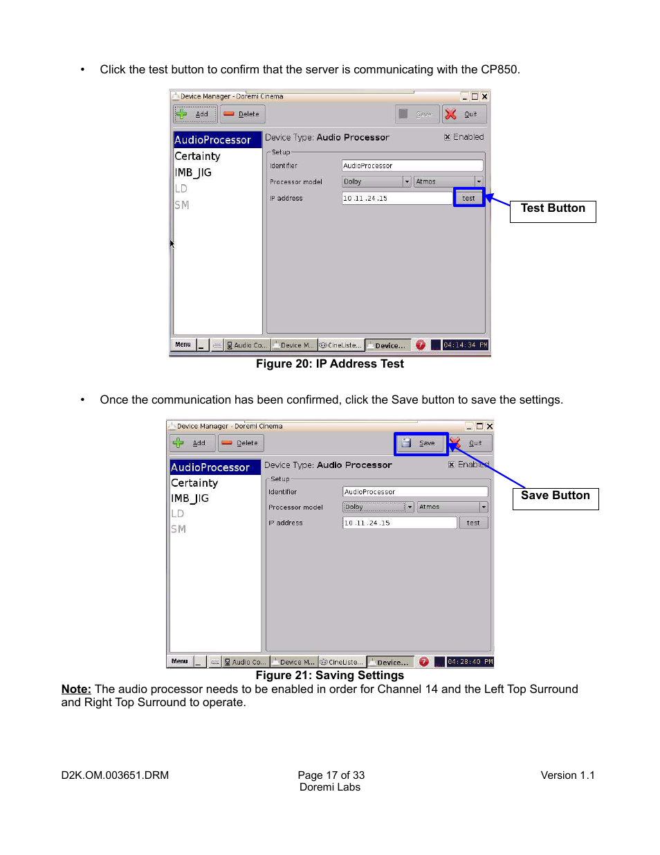 Doremi DCP-2000 User Manual | Page 17 / 33