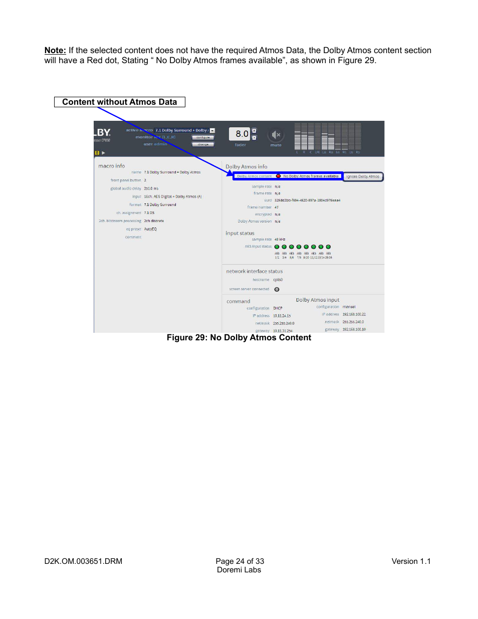 Doremi DCP-2000 User Manual | Page 24 / 33