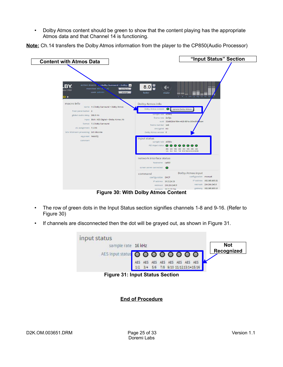 Doremi DCP-2000 User Manual | Page 25 / 33