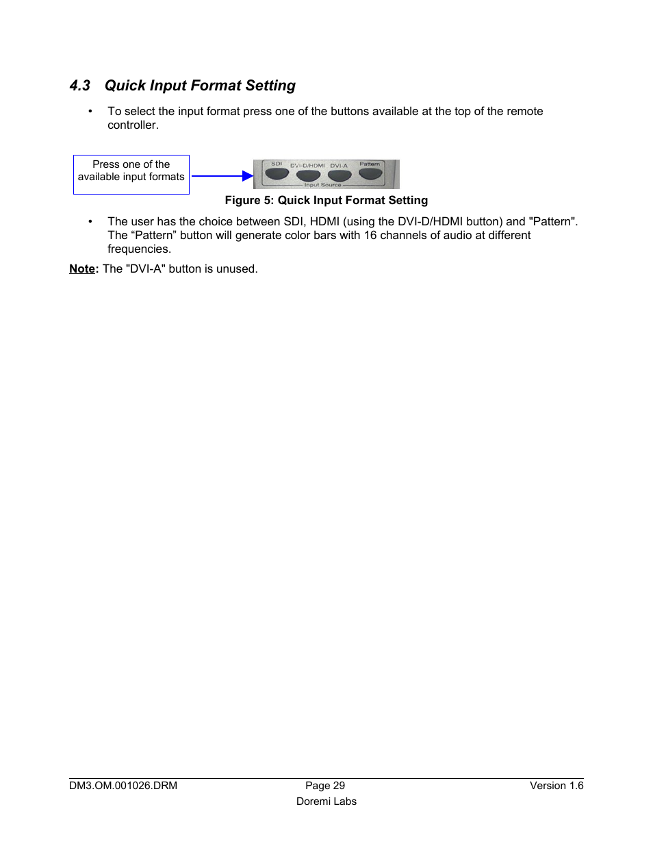 3 quick input format setting | Doremi Dimension3D User Manual | Page 29 / 49