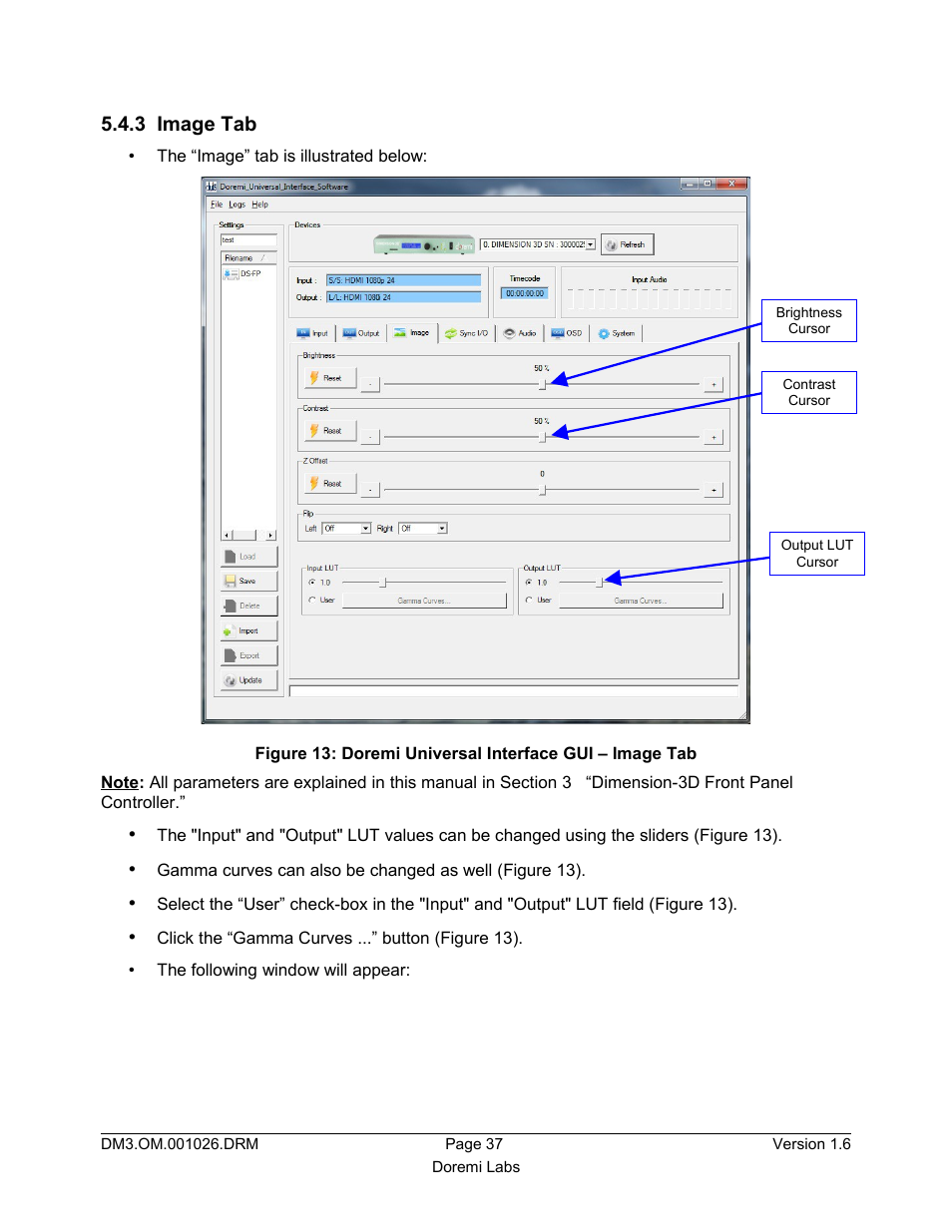 3 image tab | Doremi Dimension3D User Manual | Page 37 / 49