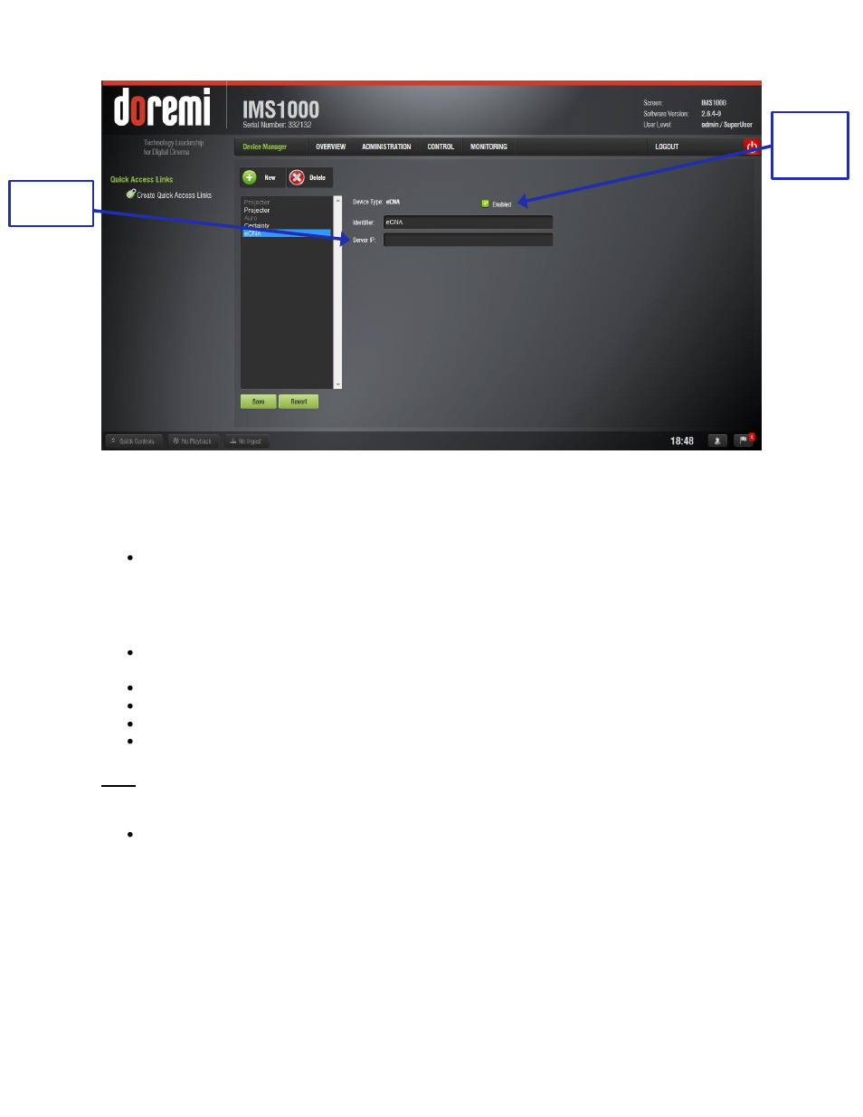 Removing an ecna device, Adding a jnior device, Figure 130) | Doremi IMS1000 User Manual | Page 119 / 320