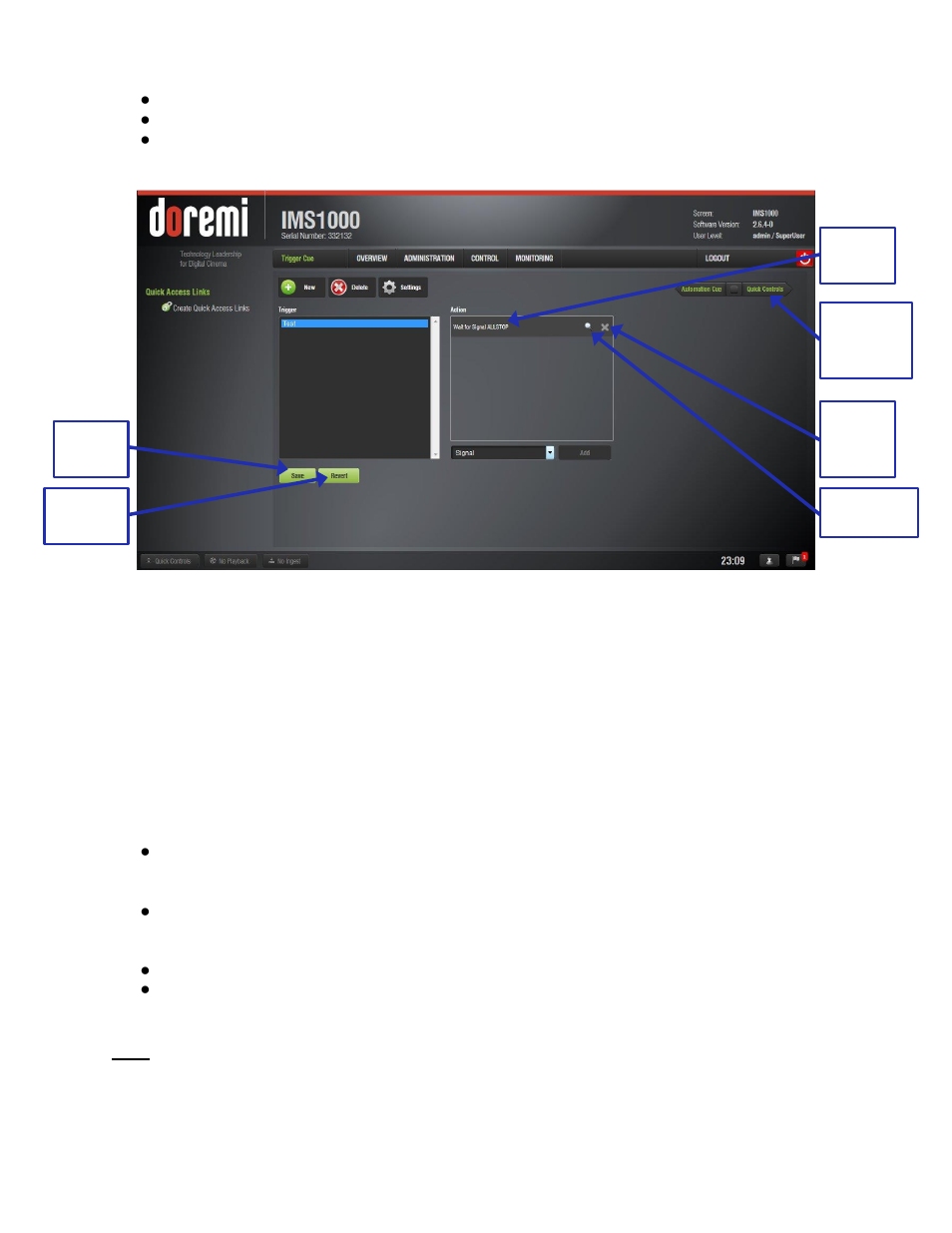 Editing and deleting the event, Trigger cue saving | Doremi IMS1000 User Manual | Page 137 / 320