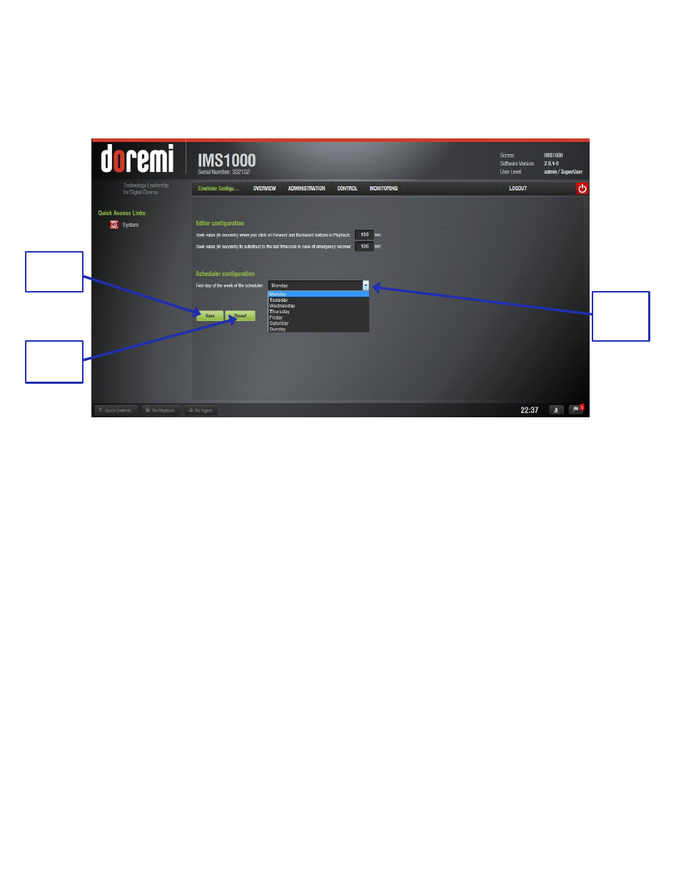 Scheduler configuration | Doremi IMS1000 User Manual | Page 162 / 320