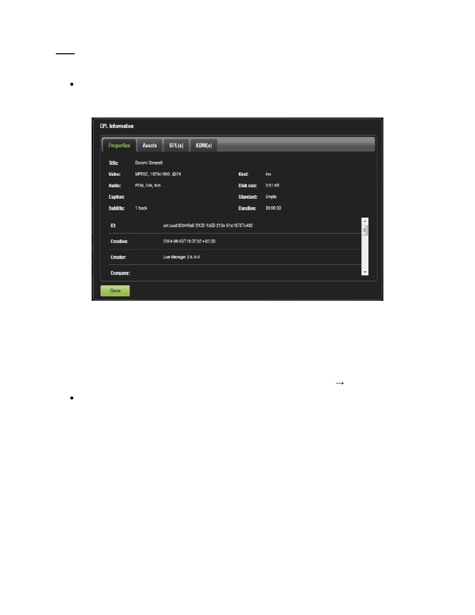 Live event in cinelister | Doremi IMS1000 User Manual | Page 165 / 320