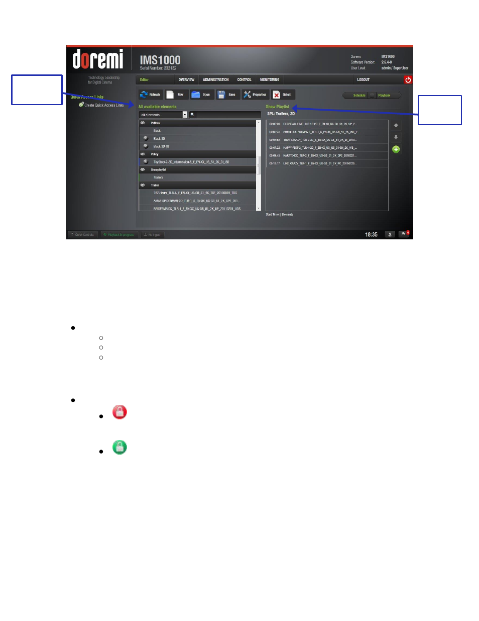 Show playlists, Audio-visual content, Figure 222) | Doremi IMS1000 User Manual | Page 187 / 320