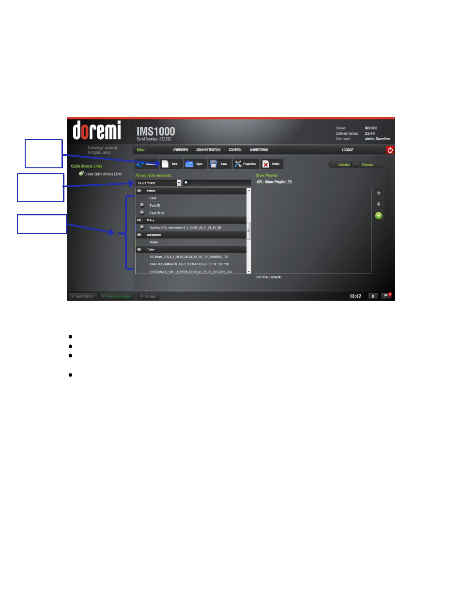 Show playlist creation, How to create a new show playlist, 3 show playlist creation | Doremi IMS1000 User Manual | Page 188 / 320