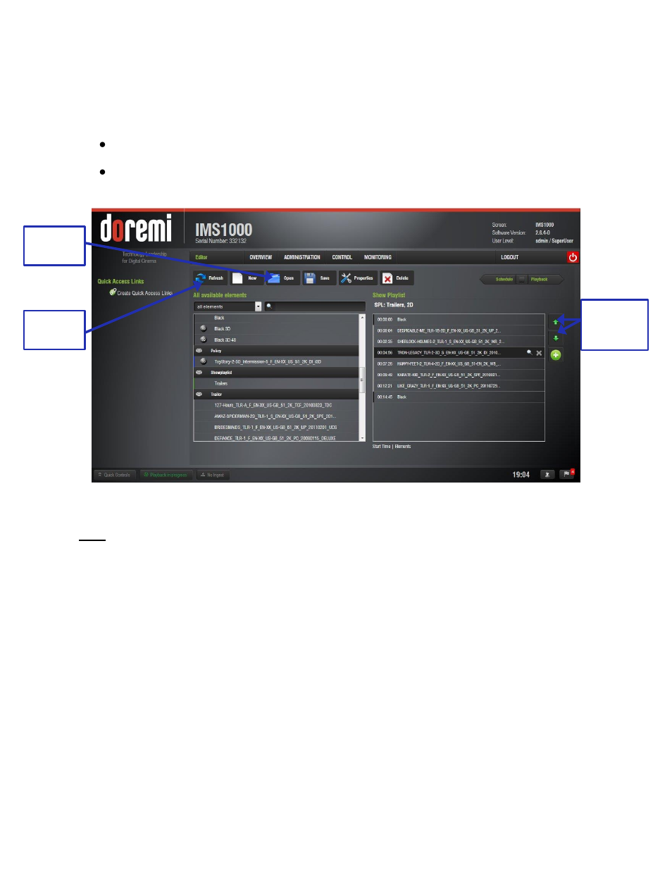 Element re-ordering, Refresh button, Save button | Doremi IMS1000 User Manual | Page 193 / 320