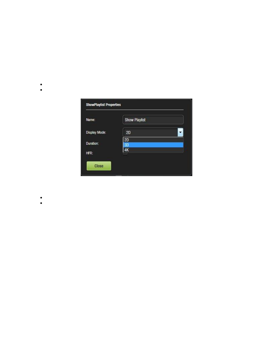 Play 2d content in 3d mode, 3d mode configuration, How to set the show playlist mode to 3d | 5 play 2d content in 3d mode | Doremi IMS1000 User Manual | Page 198 / 320