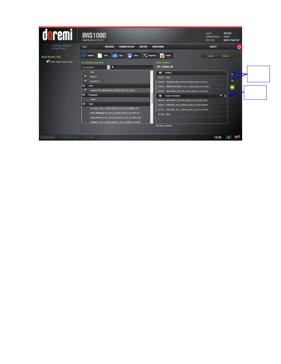 External show playlist, Figure 244), Figure | Doremi IMS1000 User Manual | Page 202 / 320