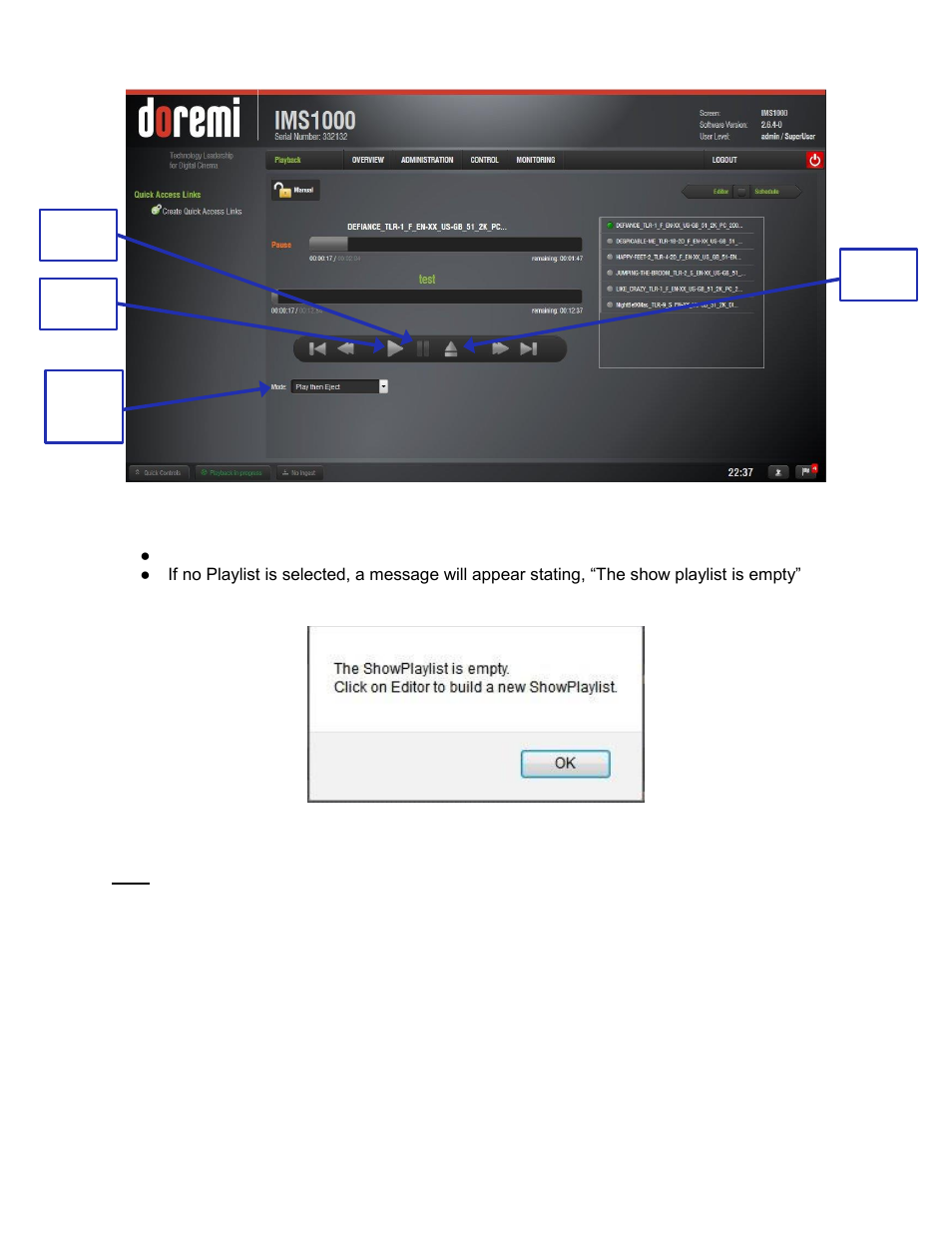 Playback progress, Figure 267) | Doremi IMS1000 User Manual | Page 215 / 320