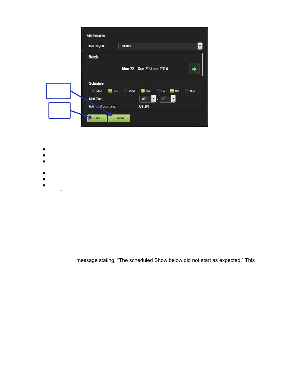 Schedule conflict, Scheduled show did not start error, Figure 275) | Doremi IMS1000 User Manual | Page 221 / 320
