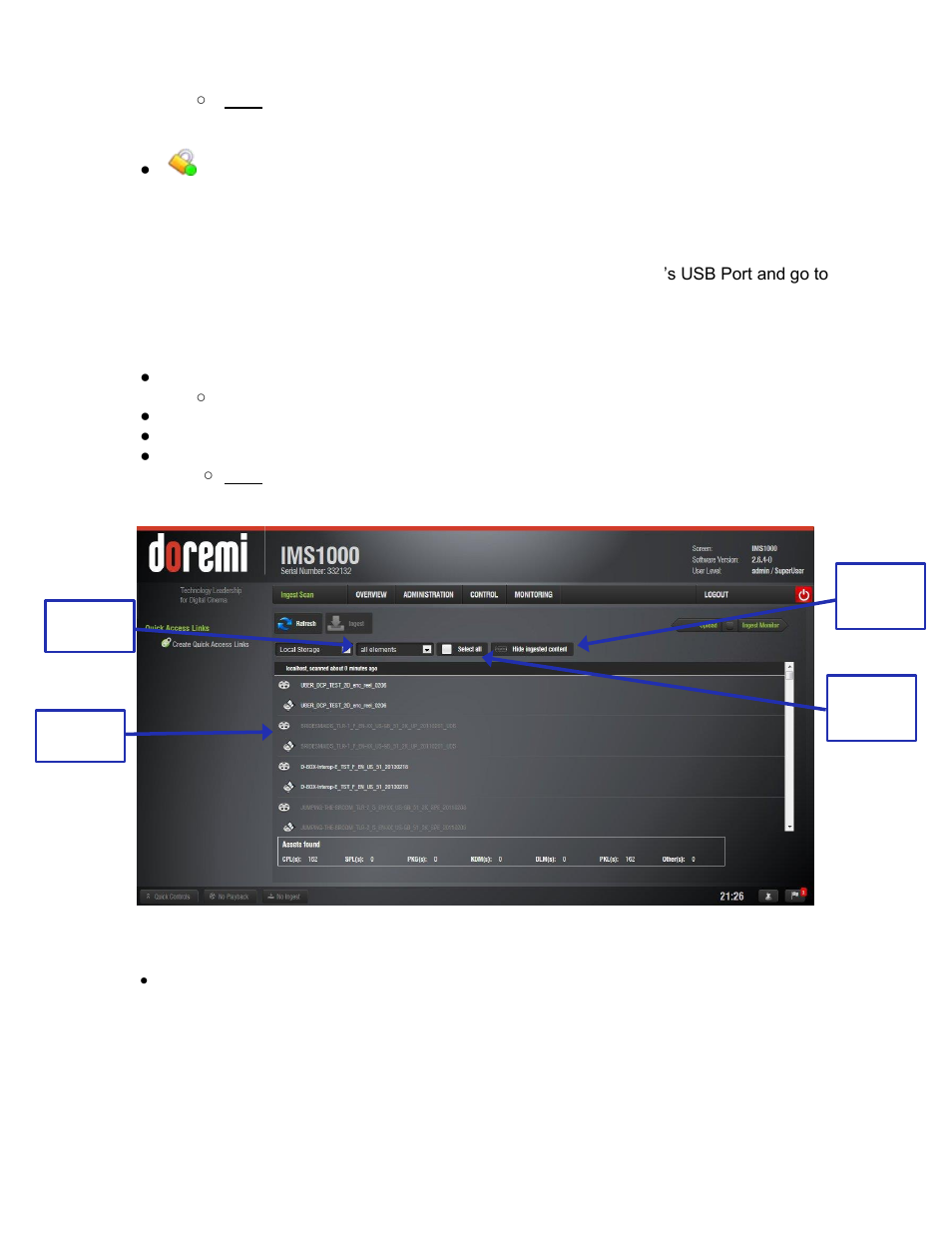 Ingesting content from a usb drive, Ingesting content from a ftp site | Doremi IMS1000 User Manual | Page 224 / 320
