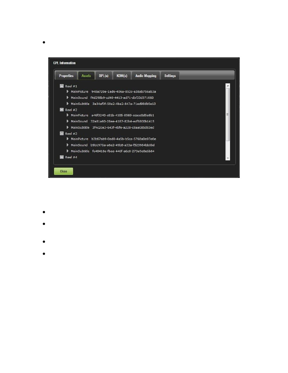 Assets tab, Spl(s) tab | Doremi IMS1000 User Manual | Page 232 / 320