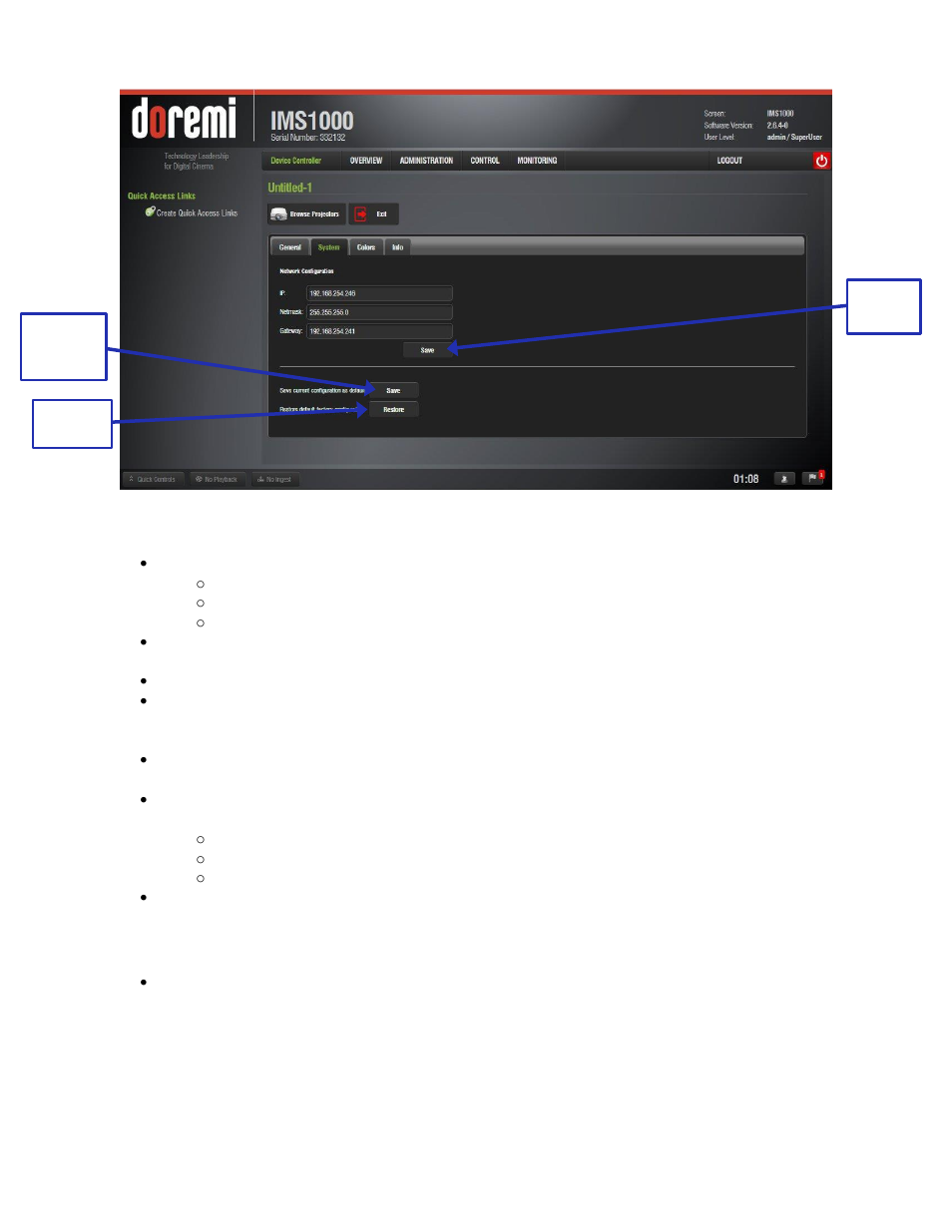 Colors tab | Doremi IMS1000 User Manual | Page 248 / 320