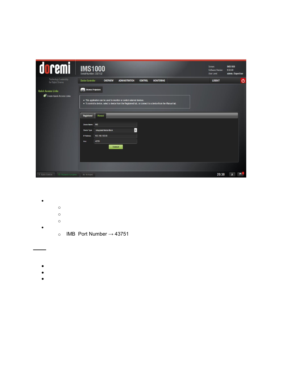 Manual tab | Doremi IMS1000 User Manual | Page 251 / 320