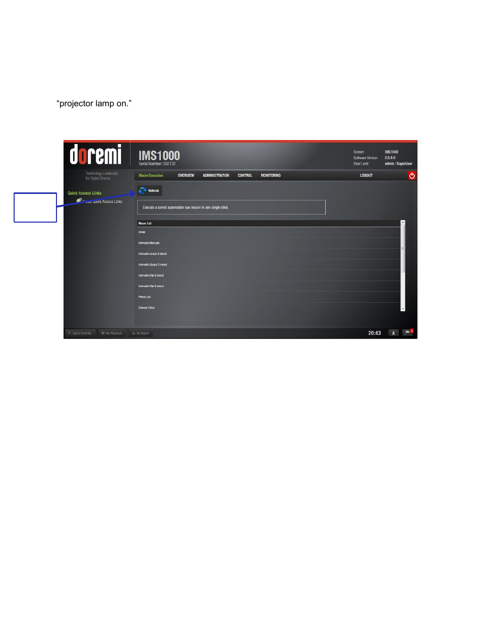 Macro execution, 12 macro execution | Doremi IMS1000 User Manual | Page 252 / 320