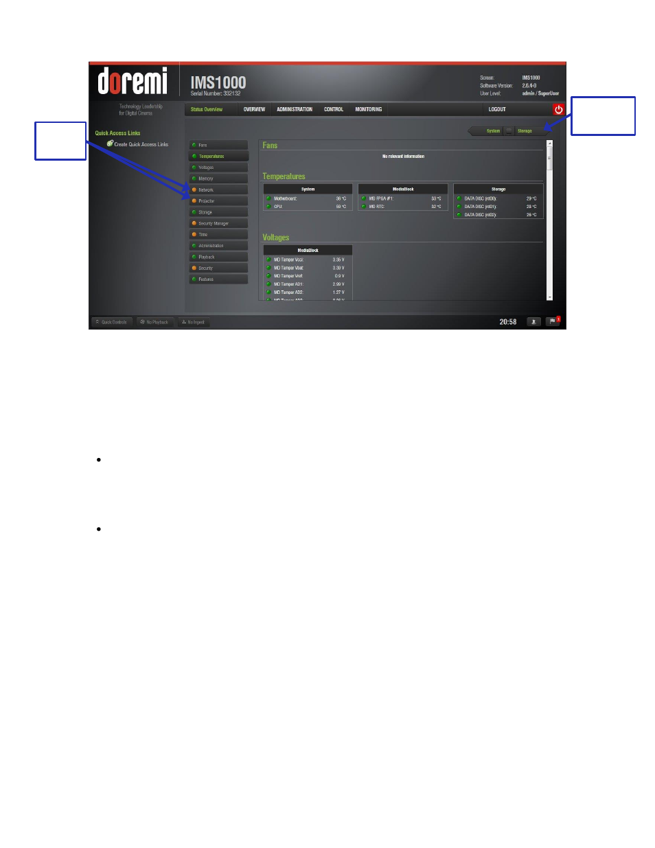 Storage tab, Figure 320), 4 storage tab | Doremi IMS1000 User Manual | Page 257 / 320