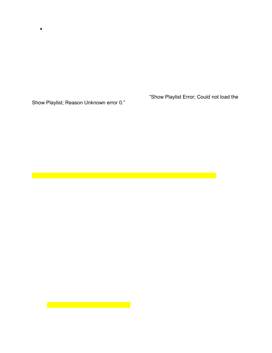 Showplaylist errors, Playlist will not load after reboot or power cycle, Description | Identification, 8 showplaylist errors | Doremi IMS1000 User Manual | Page 283 / 320