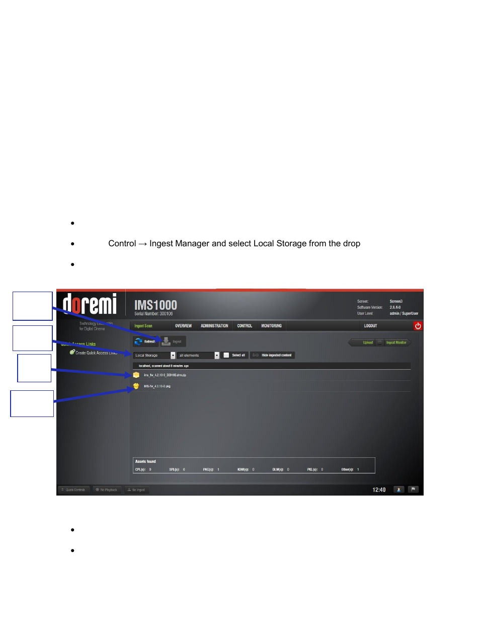 Appendix i: maintenance guide, Software maintenance, Updating an ims1000 via usb (dlm required) | 26 appendix i: maintenance guide, 1 software maintenance | Doremi IMS1000 User Manual | Page 311 / 320