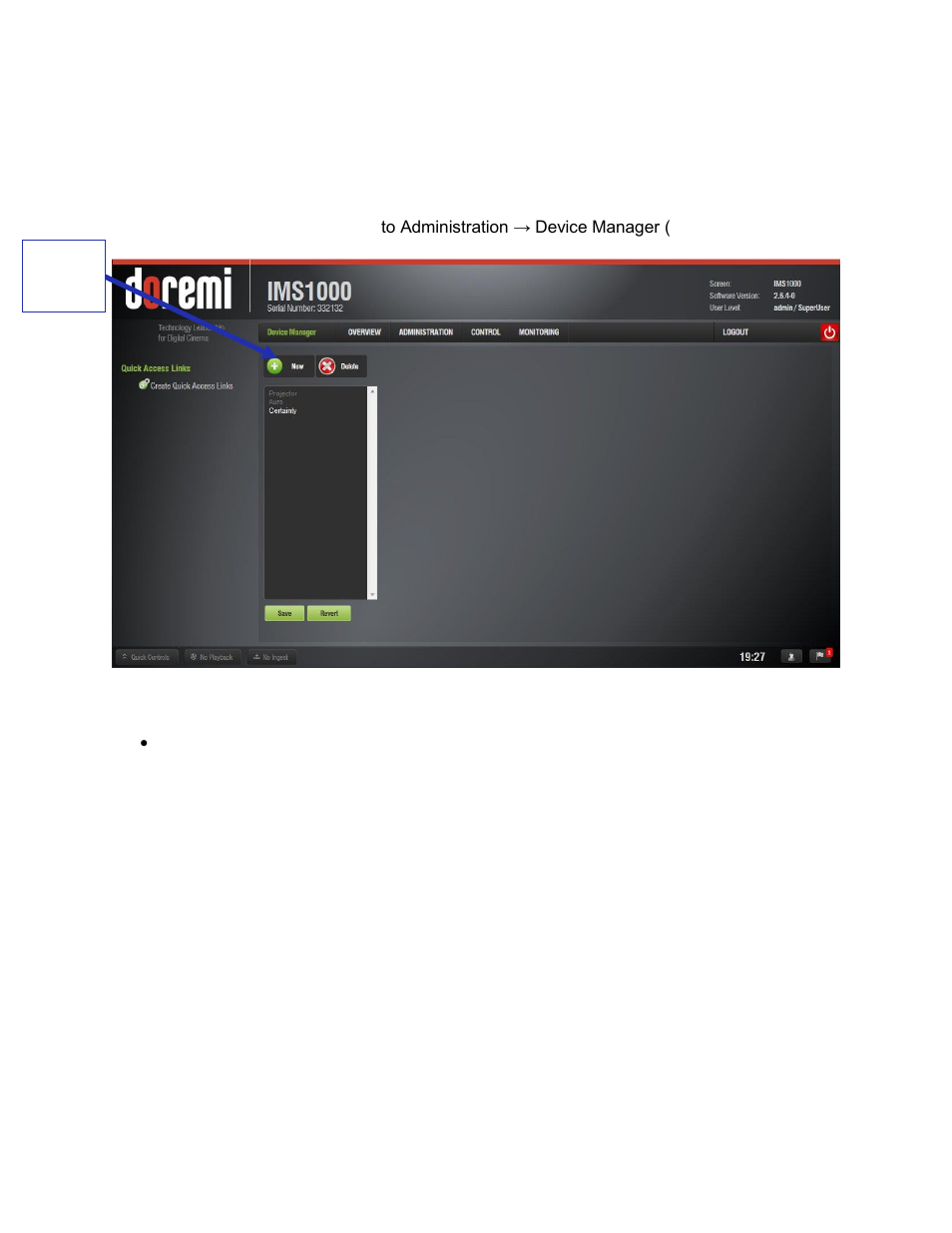 Configuring the device, 8 configuring the device | Doremi IMS1000 User Manual | Page 61 / 320