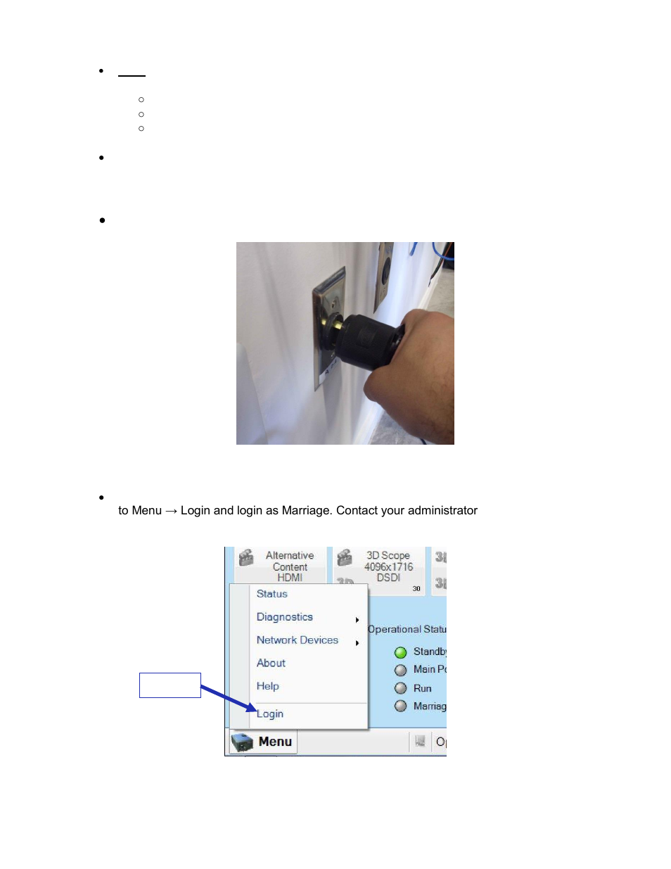 Power on projector, 6 power on projector | Doremi IMS1000 User Manual | Page 73 / 320