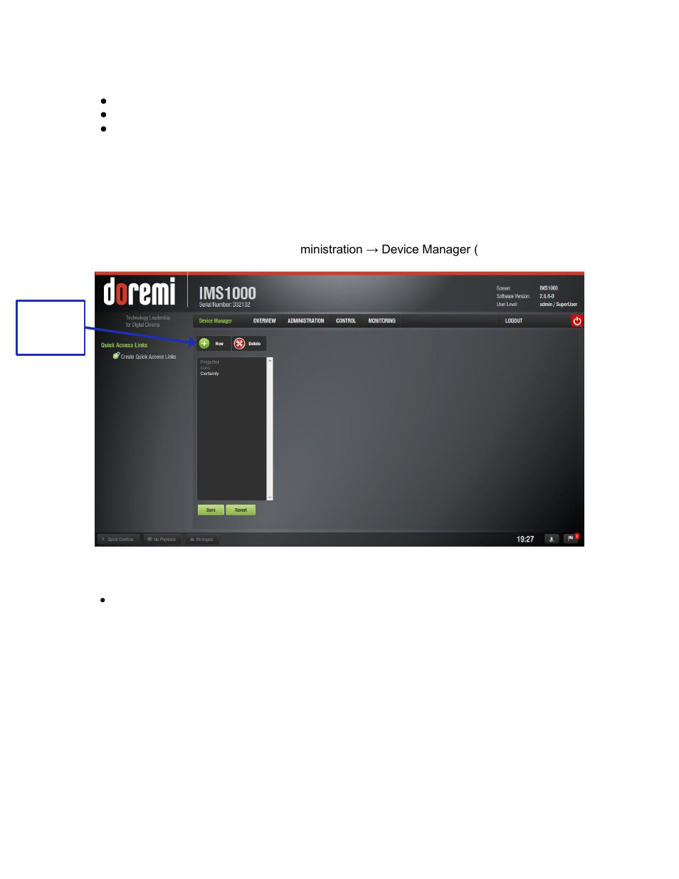 Configuring the device, 8 configuring the device | Doremi IMS1000 User Manual | Page 76 / 320