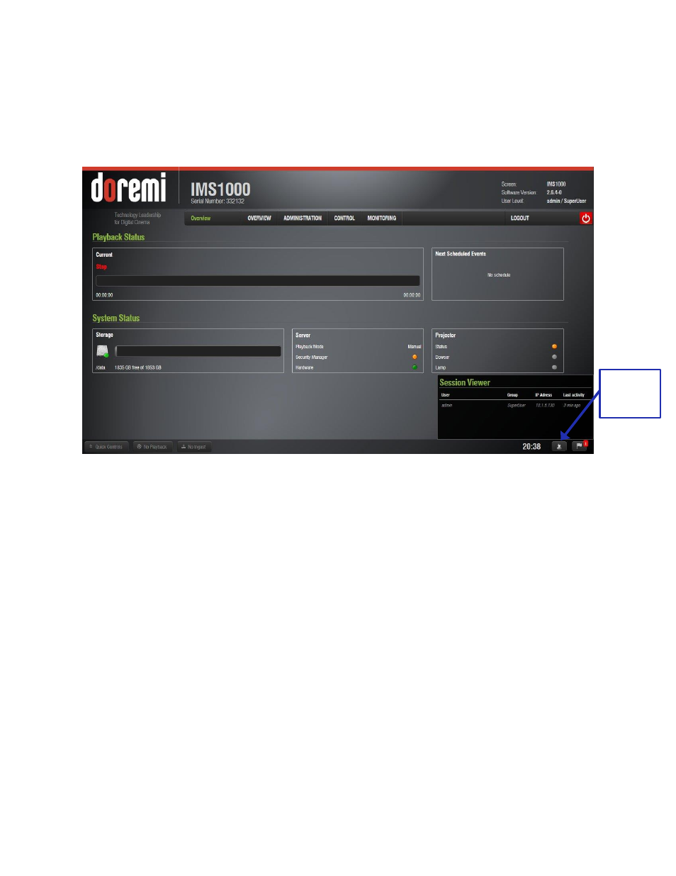 Session viewer, Notifications | Doremi IMS1000 User Manual | Page 99 / 320