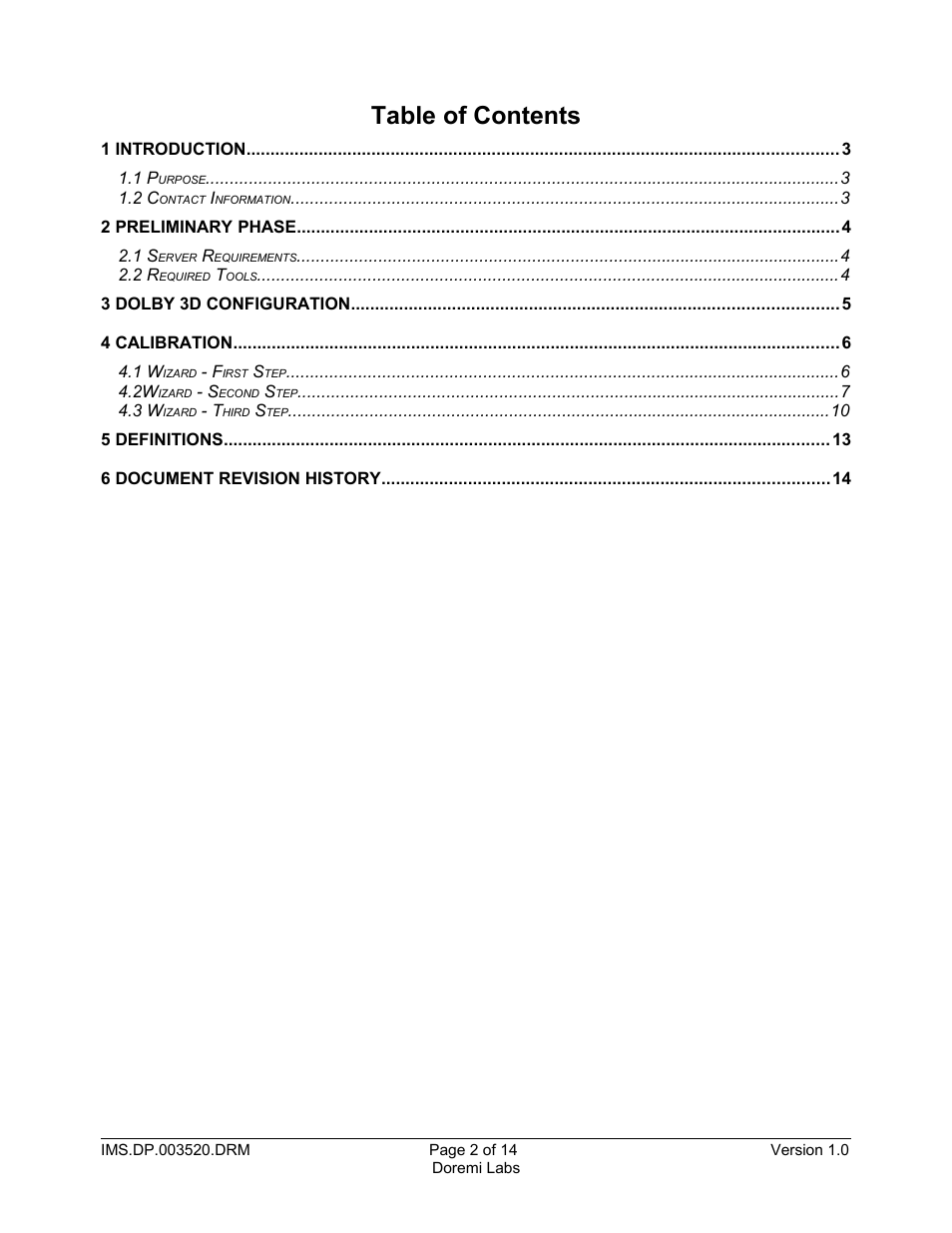Doremi IMS1000 User Manual | Page 2 / 14