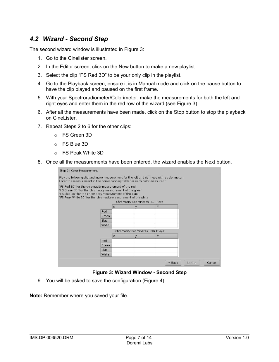 2 wizard - second step | Doremi IMS1000 User Manual | Page 7 / 14