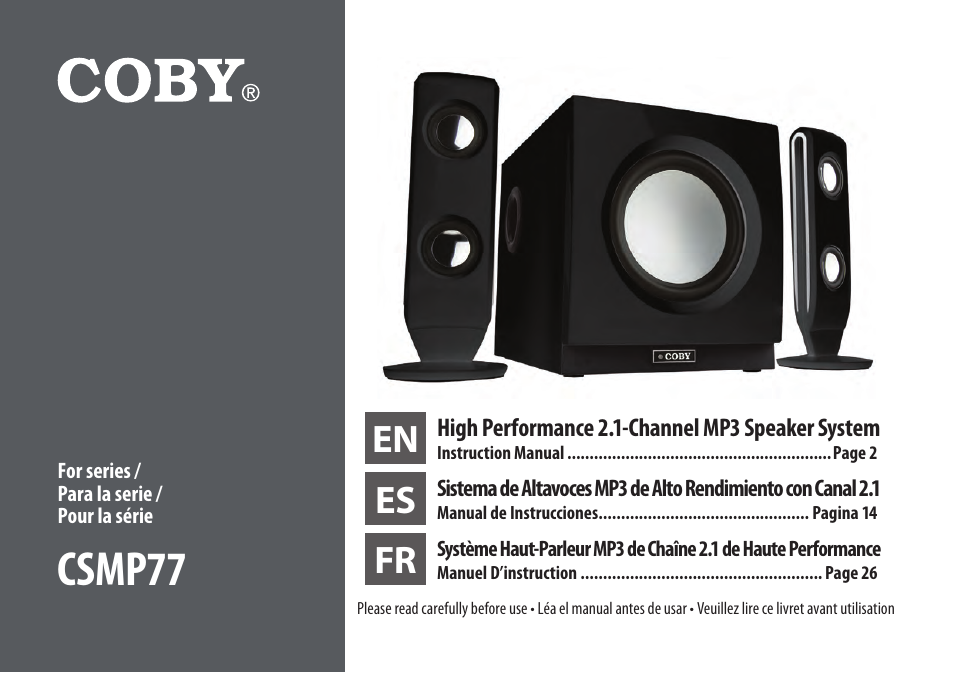 COBY electronic CSMP77 User Manual | 38 pages