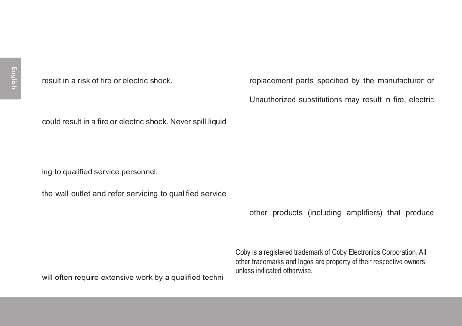 COBY electronic CSMP77 User Manual | Page 12 / 38