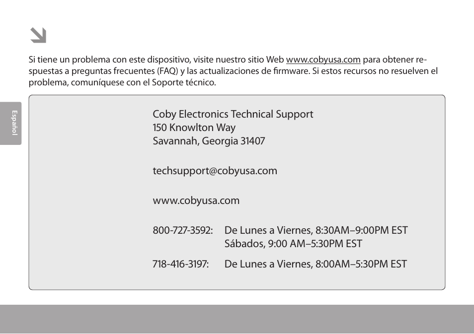 Asistencia | COBY electronic CSMP77 User Manual | Page 20 / 38