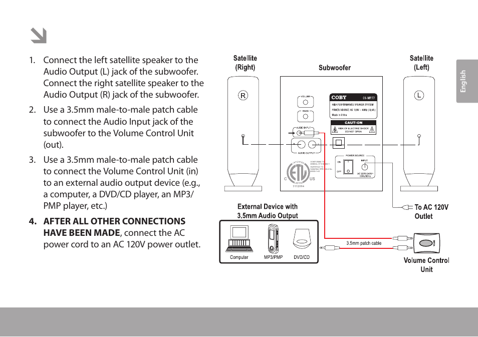 Installation | COBY electronic CSMP77 User Manual | Page 5 / 38