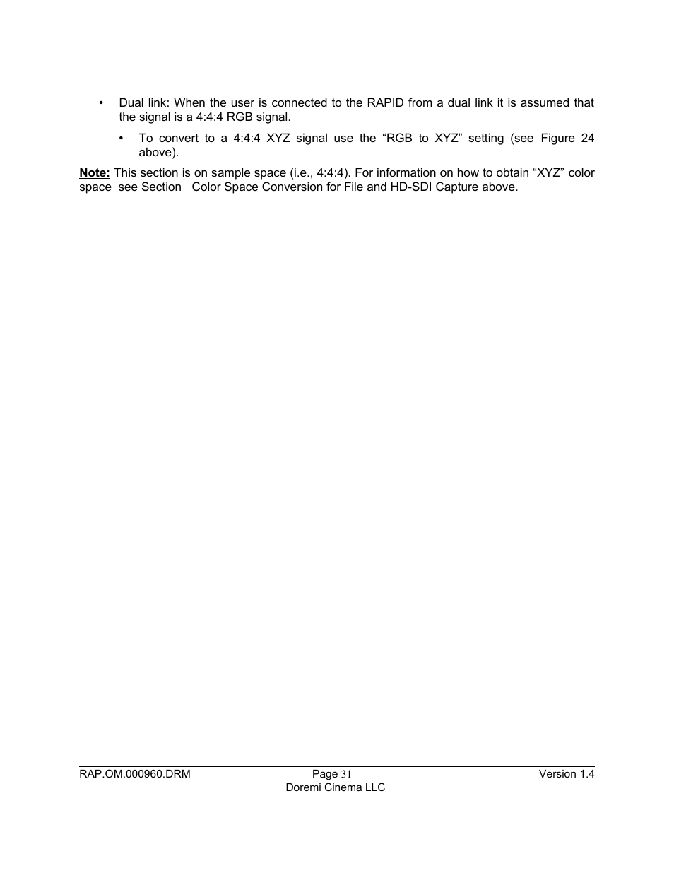 Doremi Rapid and Rapid-2x User Manual | Page 31 / 91