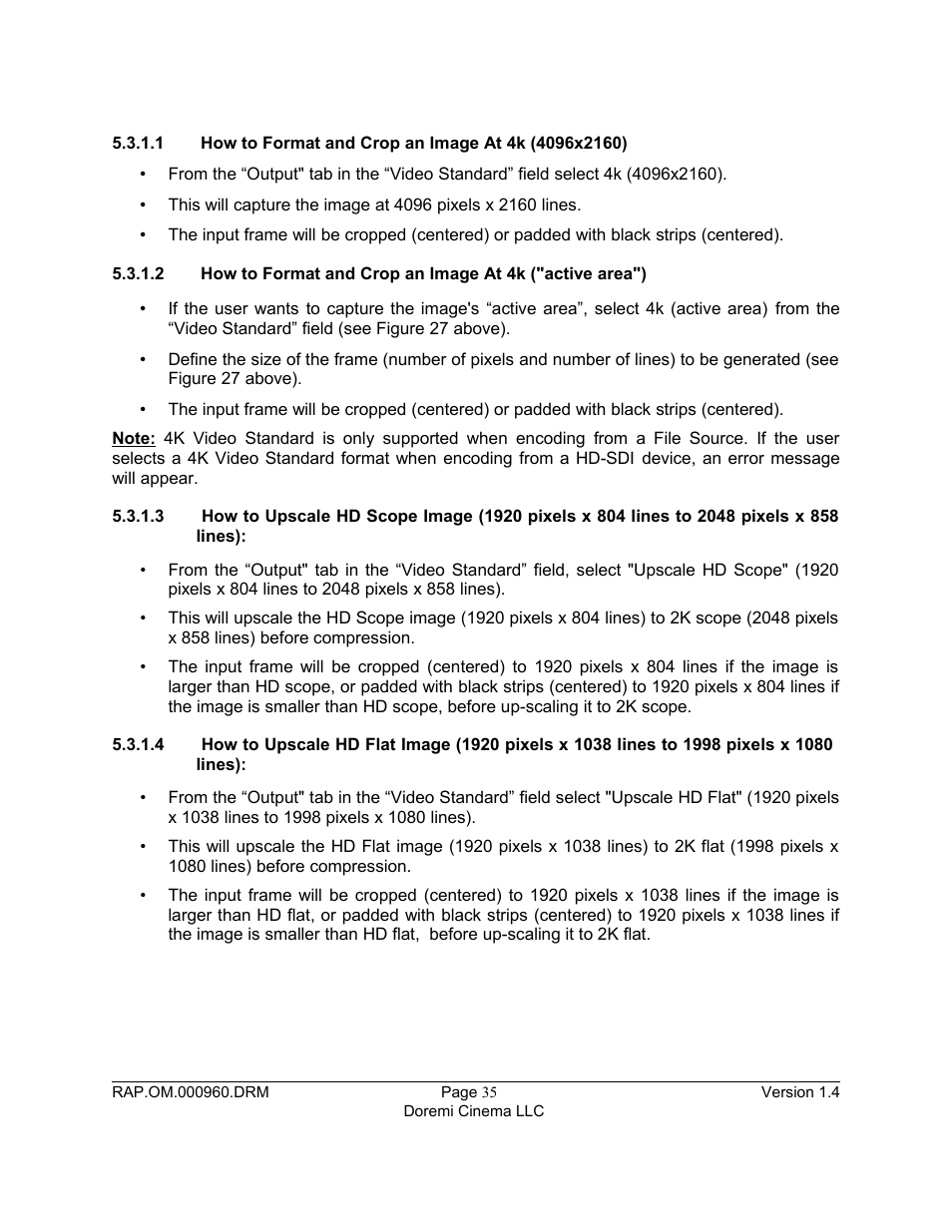 Doremi Rapid and Rapid-2x User Manual | Page 35 / 91