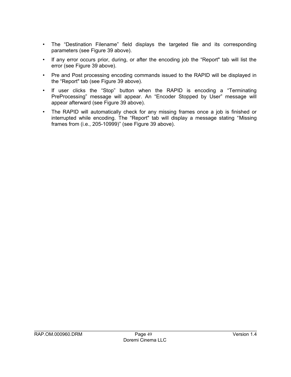 Doremi Rapid and Rapid-2x User Manual | Page 49 / 91