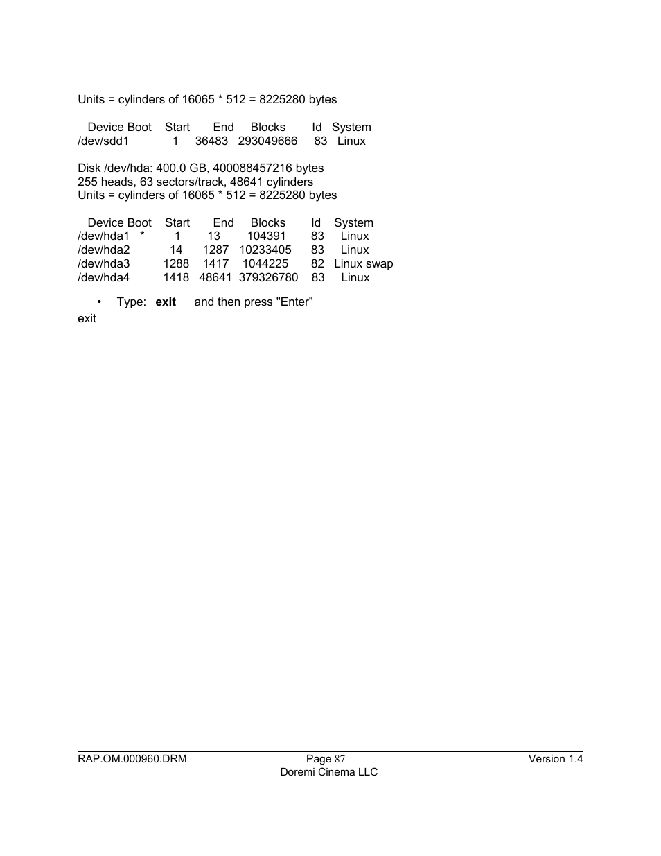 Doremi Rapid and Rapid-2x User Manual | Page 87 / 91