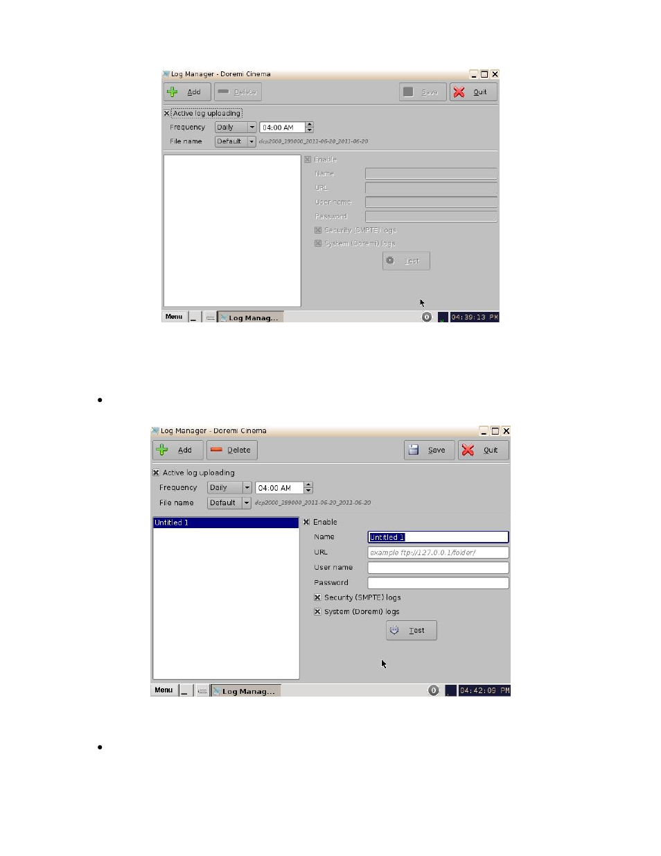 Log manager configuration, 1 log manager configuration | Doremi ShowVault / IMB User Manual | Page 127 / 276