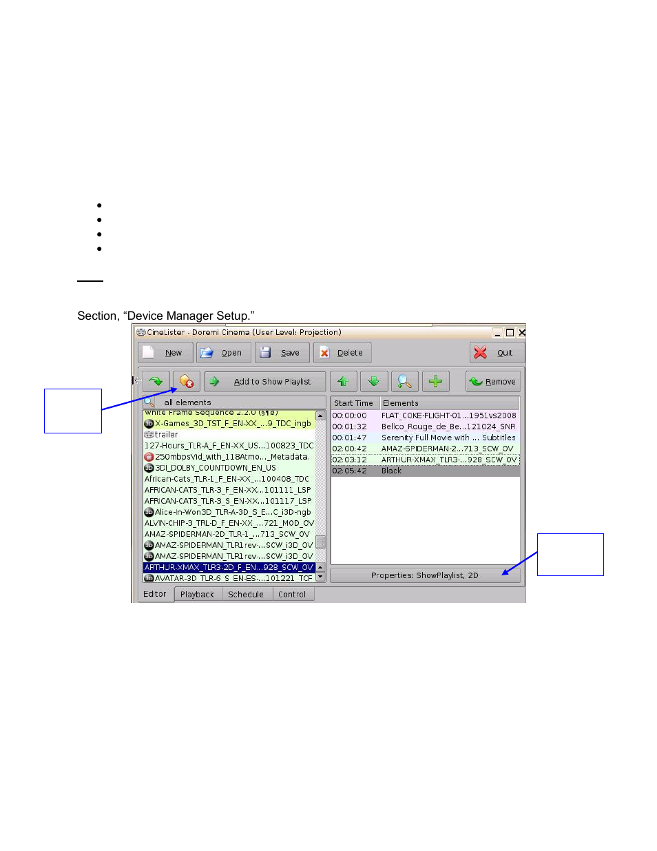 Play 2d content in 3d mode, Onfiguration, How to set the show playlist mode to 3d | 13 play 2d content in 3d mode, 1 3d mode configuration | Doremi ShowVault / IMB User Manual | Page 168 / 276