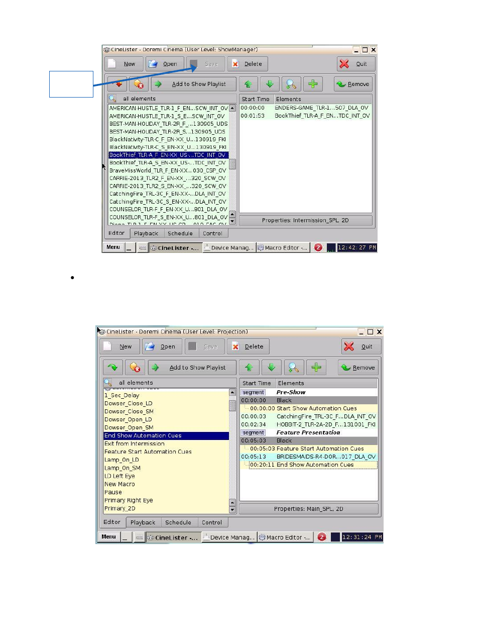Main spl, 2 main spl | Doremi ShowVault / IMB User Manual | Page 178 / 276