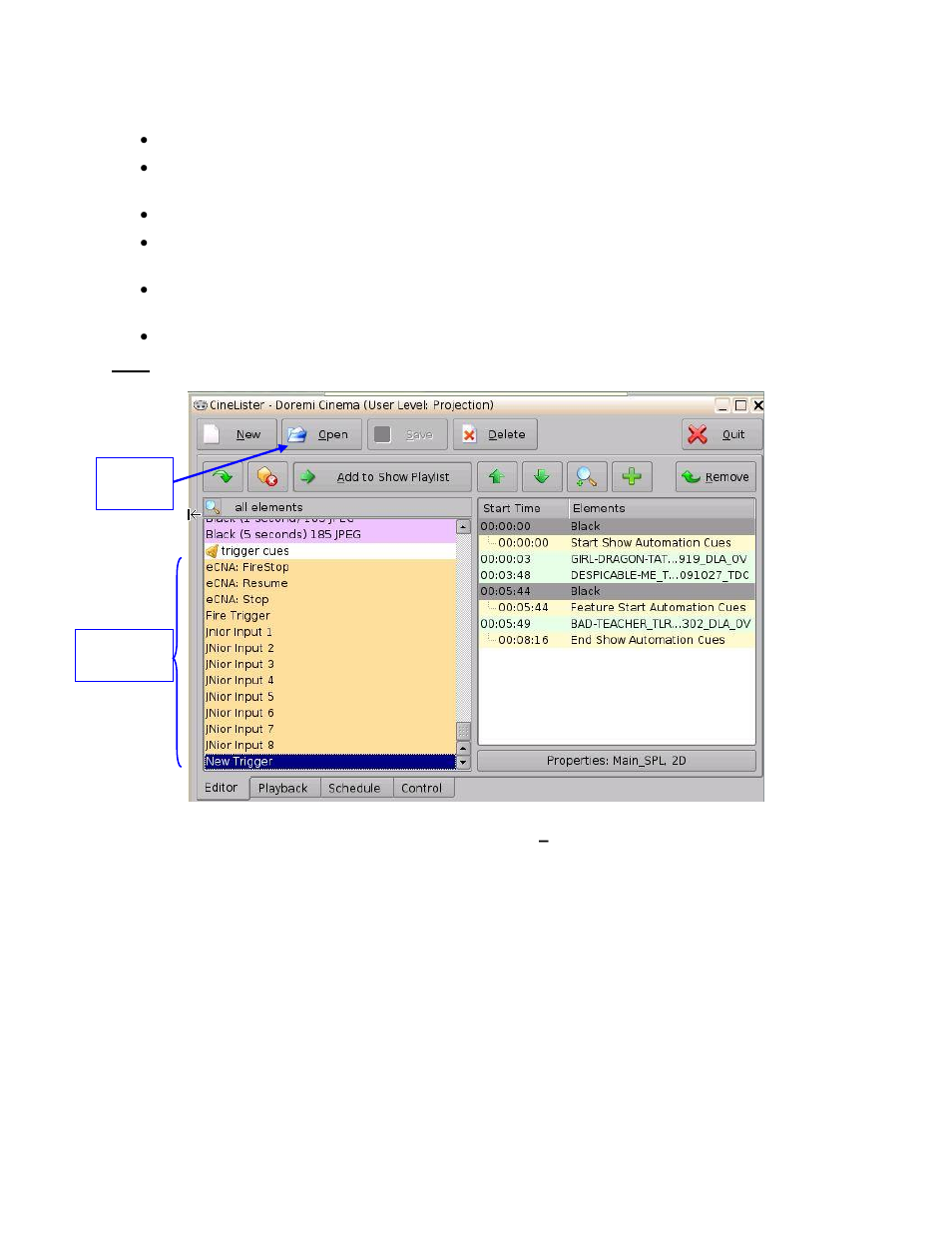 Add a trigger cue to a show playlist, 17 add a trigger cue to a show playlist | Doremi ShowVault / IMB User Manual | Page 206 / 276